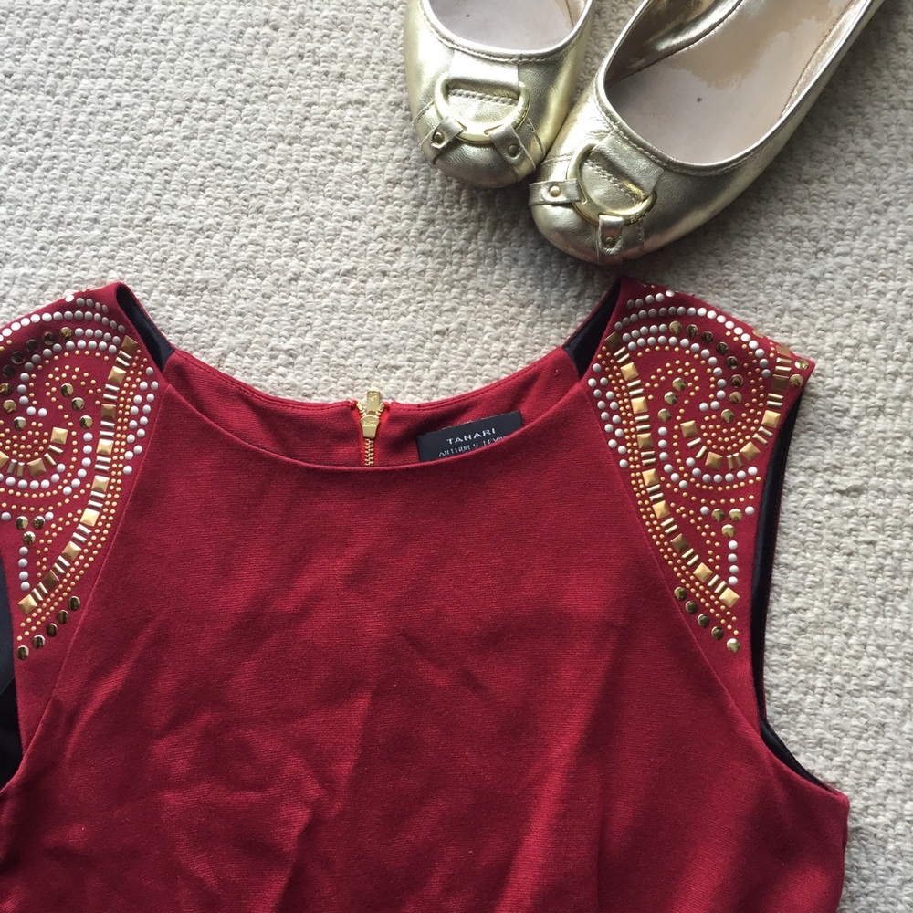 Tahari Red Shift Work Dress
